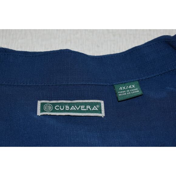 Cubavera Hawaiian Shirt Mens Size 4XL BIG Viscose Polyester Blue - Picture 4 of 6